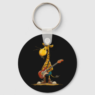 Chaveiro Girafa com Guitarra Elétrica para um Visual de Roc