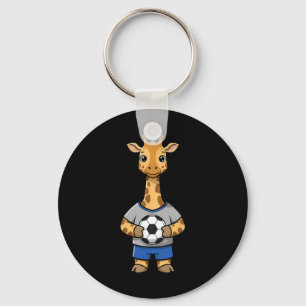 Chaveiro Girafa de Futebol Fofo Jogador de Futebol Animal E