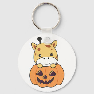 Chaveiro Girafa Em Pumpkin Cute Girafas Feliz Halloween K
