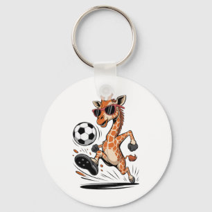 Chaveiro Girafa Engraçada Jogando Futebol Ll Arte Legal Ani