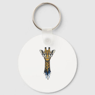 Chaveiro Girafa Gravada Vintage Com Design De Óculos_1