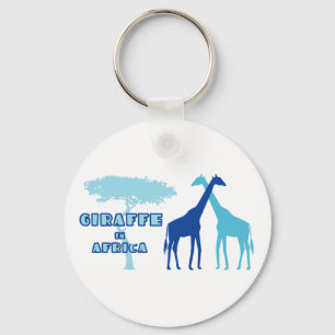 Chaveiro Girafa na África (Azul)