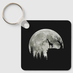 Chaveiro Girafa Stand On Mountain Spooky Halloween Moon