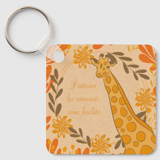Chaveiro girafe,animal totem,chakra,affirmation positive (Frente)
