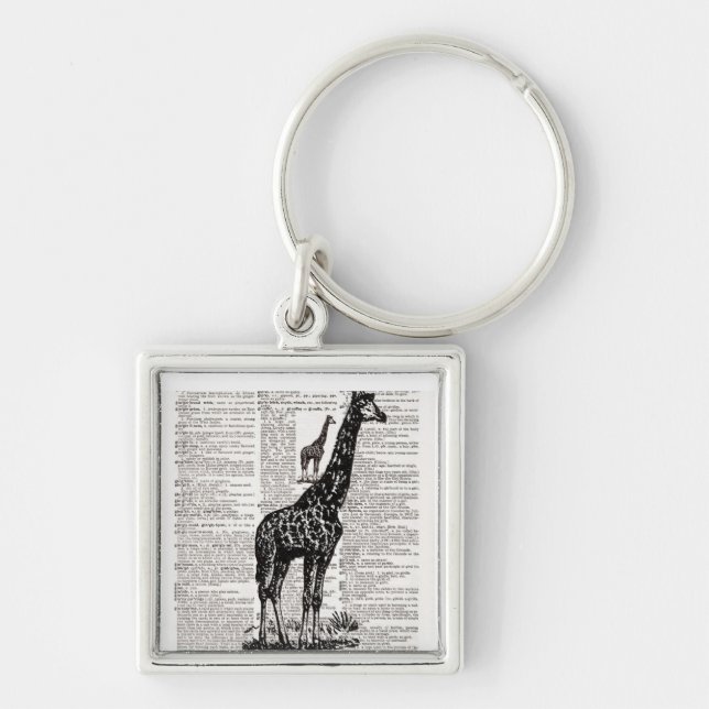 Chaveiro Giraffe Dictionary Art (Frente)