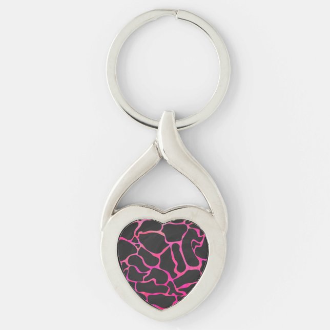 Chaveiro Giraffe Hot Pink e Impressão preto (Frente)