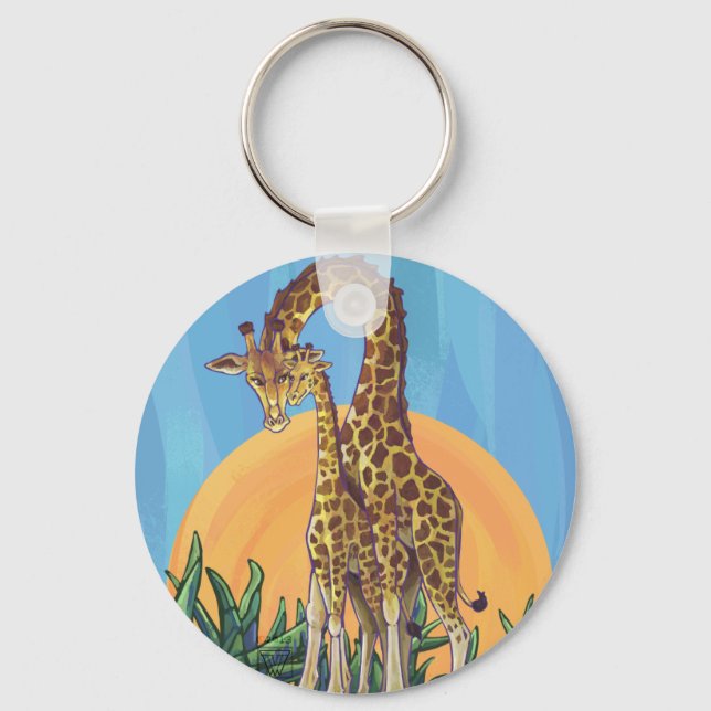Chaveiro Giraffe Mama e Bebê (Frente)
