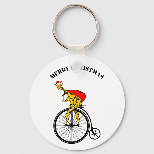 Chaveiro Giraffe Papai Noel Natal (Frente)