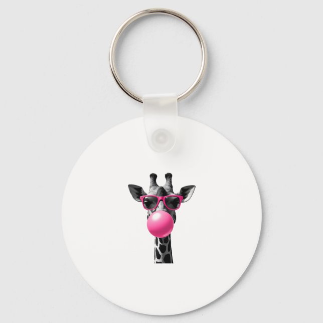 Chaveiro Giraffe Women Giraffe Face with Sunglasses Wild An (Frente)