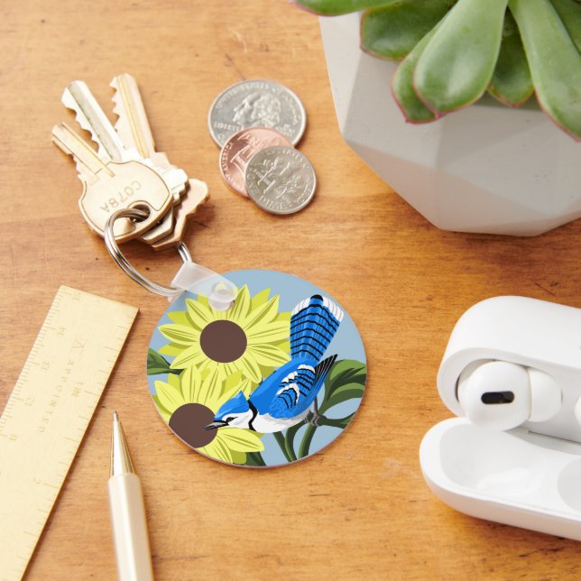 Chaveiro Girassóis e Blue Jay (Mesa)