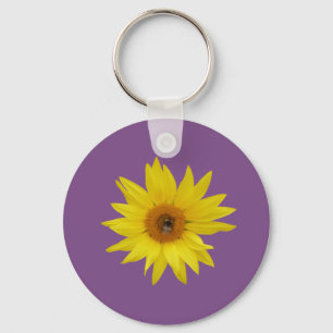 Chaveiro Girassol Amarelo com Abelha