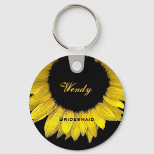 Chaveiro Girassol amarelo E050 da dama de honra
