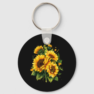 Chaveiro Girassol Amarelo Floral Verão Jardim Flor Mulheres
