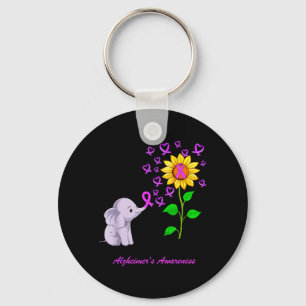 Chaveiro Girassol Elefante Roxo Alzheimer Fim Fita