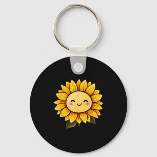 Chaveiro Girassol Fofo Floral Feliz Flor Divertido Gráfico