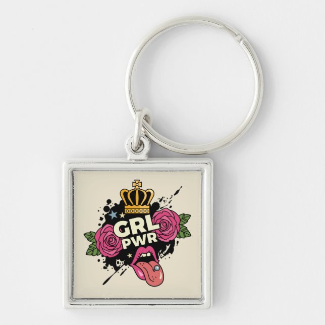 Chaveiro Girl Power Tattoo Style (Frente)