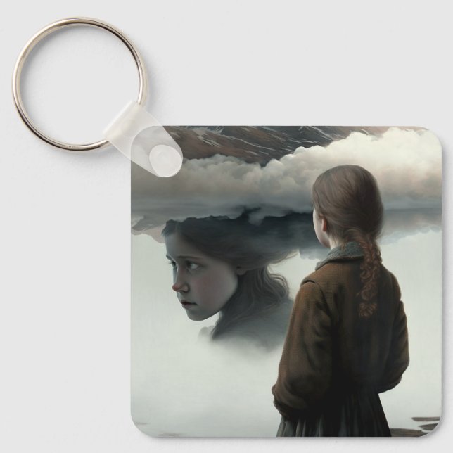 Chaveiro Girl with clouds (Frente)