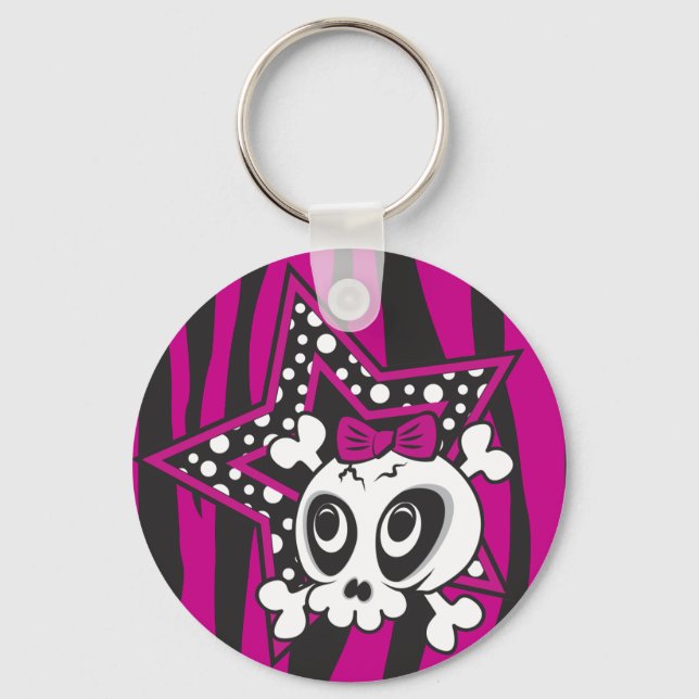 Chaveiro Girlie Emo Skull (Frente)