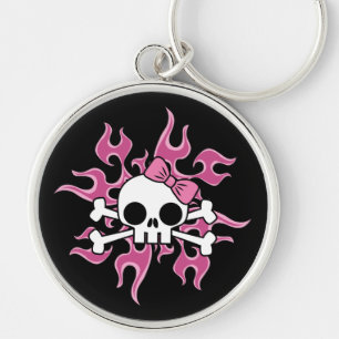 Chaveiro Girlie Flaming Skull