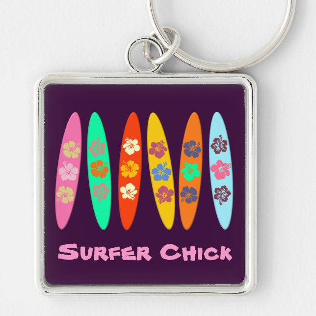 Chaveiro Girlie Flowed Surfboards (Frente)