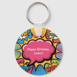 Chaveiro Girls’ Colorful Pop Art Birthday Party Favor Gift