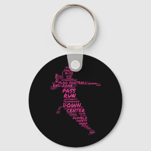 Chaveiro Girls Flag Football Player Word Art Typografia