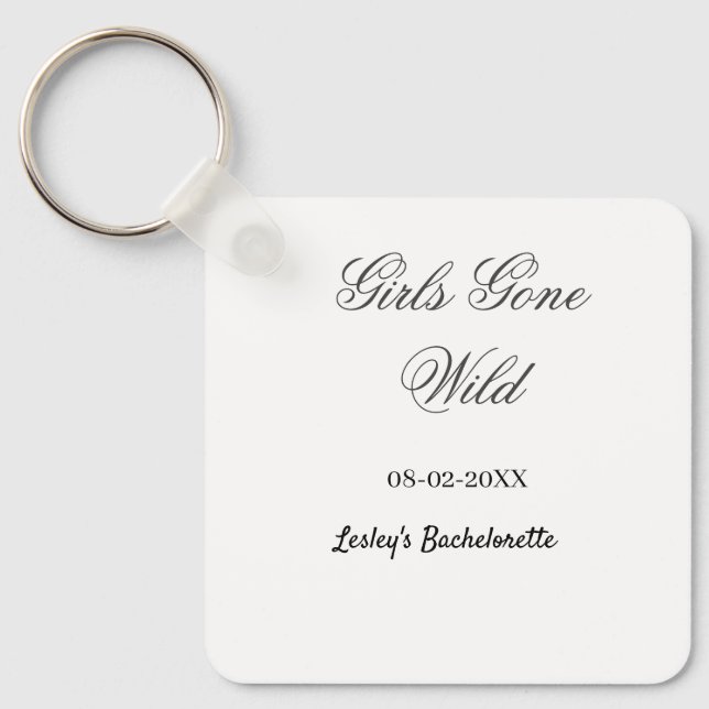 Chaveiro Girls Gone wild Bachelorette party name date bride (Frente)