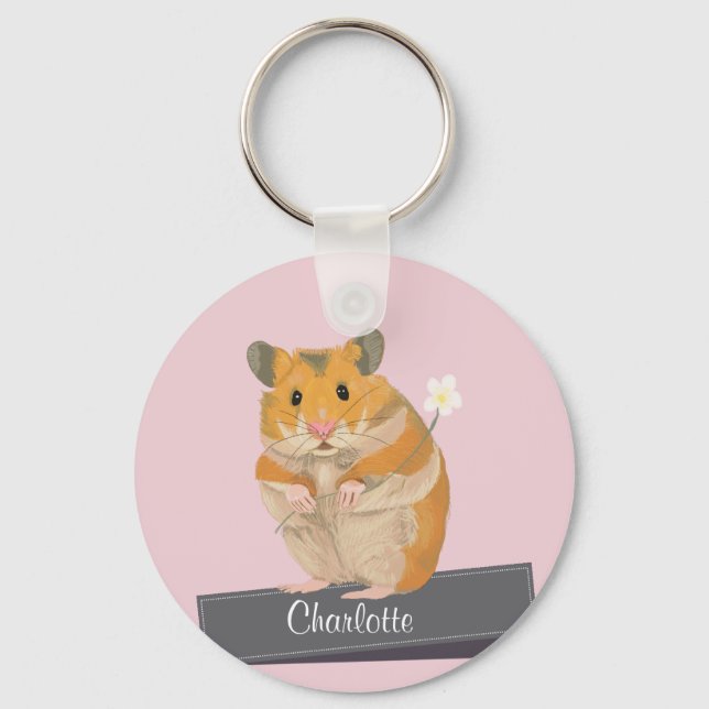 Chaveiro Girls Ouro Hamster (Frente)