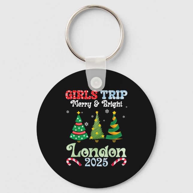 Chaveiro Girls Trip Merry Bright Christmas In London Vacati (Frente)