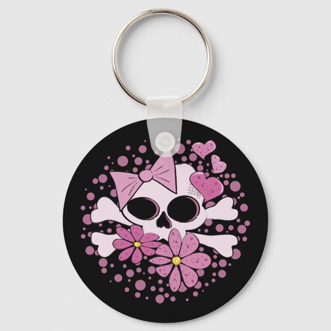 Chaveiro Girly Punk Skull (Frente)