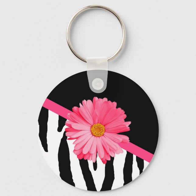Chaveiro Girly Zebra - Padrão Rosa-Rosa-Rosa-Rosa-Cinza Com (Frente)