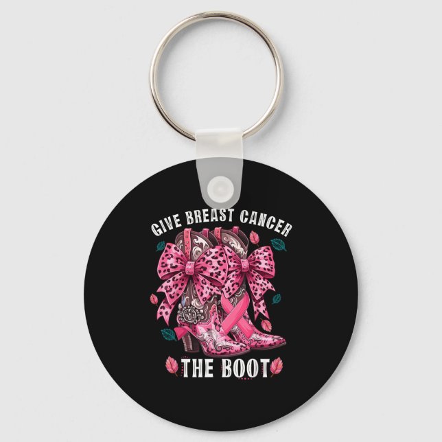 Chaveiro Give Breast Cancer The Boot Nk Cowgirl Western Tee (Frente)
