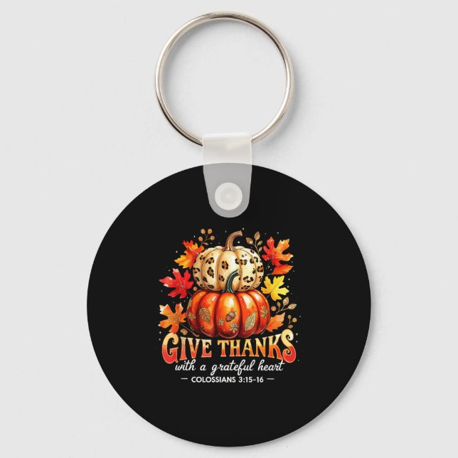 Chaveiro Give Thanks With A Grateful Heart Bible Verse Pump (Frente)