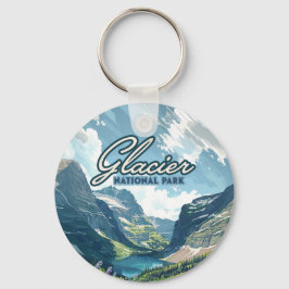 Chaveiro Glacier National Park Montana Lake Retro