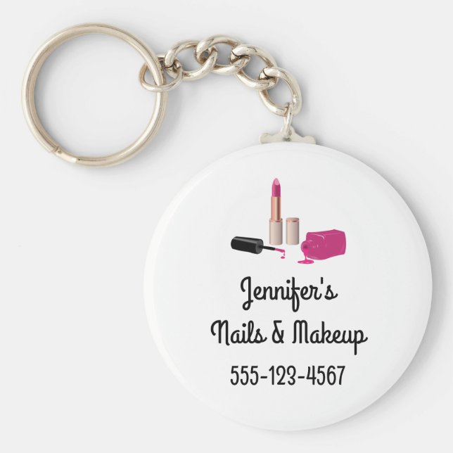 Chaveiro Glam-Lábio Rosa E Bela Polonesa Nail Pensada (Frente)