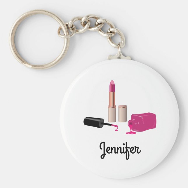 Chaveiro Glam-Lábio Rosa E Bela Polonesa Nail Pensada (Frente)