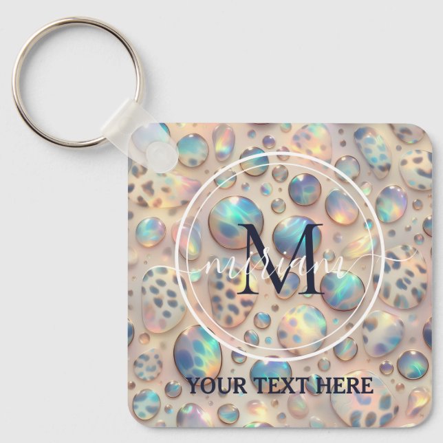 Chaveiro Glam Opal Leopard Print Girly Keychain (Frente)