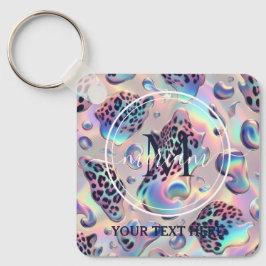 Chaveiro Glam Opal Leopard Print Girly Keychain