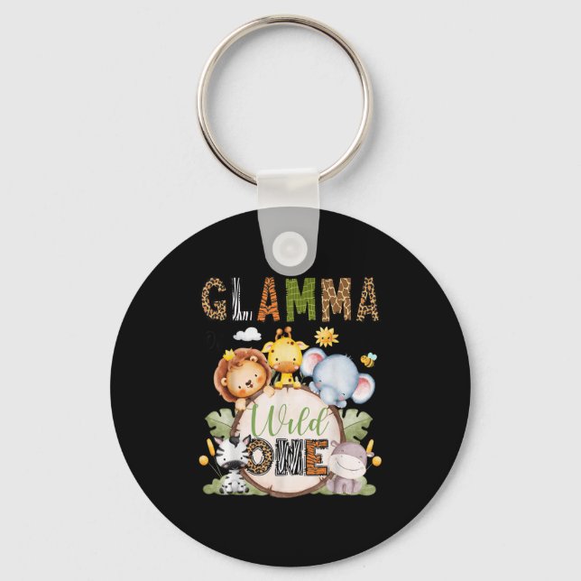 Chaveiro Glamma Of The Wild One 1st Birthday Boy Jungle Saf (Frente)