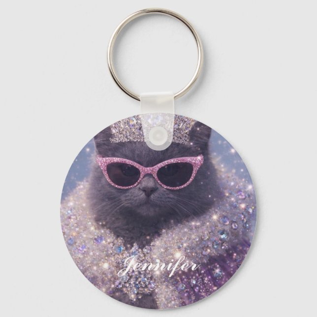 Chaveiro Glamorous Queen Cat Sparkling Fantasy Portrait     (Frente)
