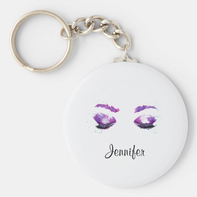 Chaveiro Glândulas roxas brilhantes e cores da água (Frente)