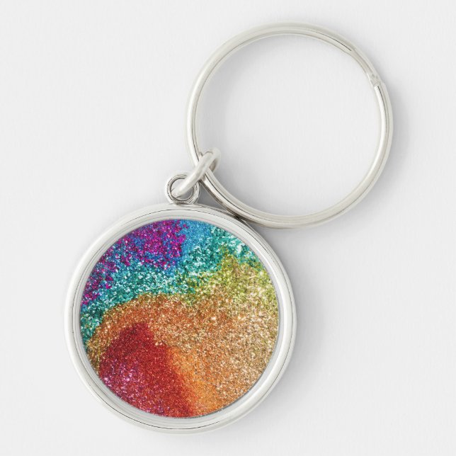 Chaveiro Gleaming Rainbow Glitter Swirl (Frente)