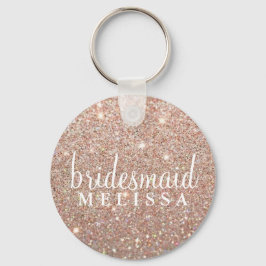 Chaveiro Glitter Bridesmaid - Rosa Dourado