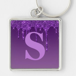Chaveiro Glitter de Coleta Roxo