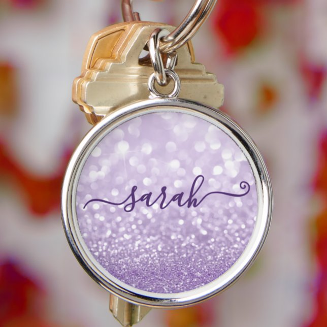 Chaveiro Glitter de lavanda Personalizado (Criador carregado)