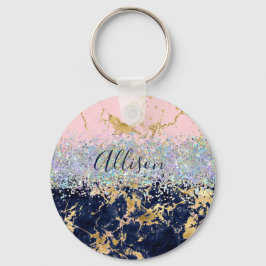 Chaveiro Glitter e mármore personalizados