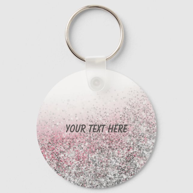 Chaveiro Glitter rosa-menina favoritos personalizados do pa (Frente)