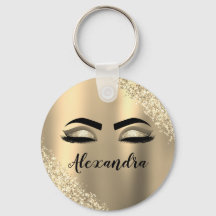 Glitter Sparkle Eyelashes Dourado Nome do Monogram