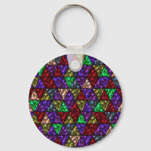 Chaveiro Glitter. Vermelho, verde, roxo.