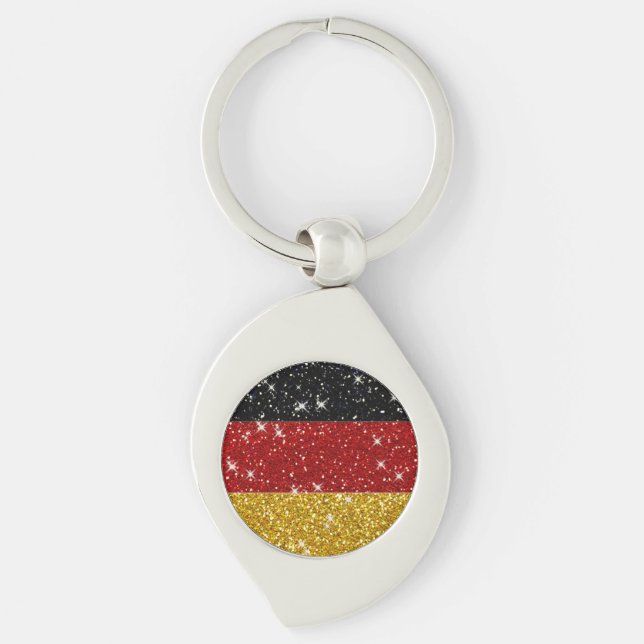 Chaveiro Glitters Germany Flag com Sparkles (Frente)